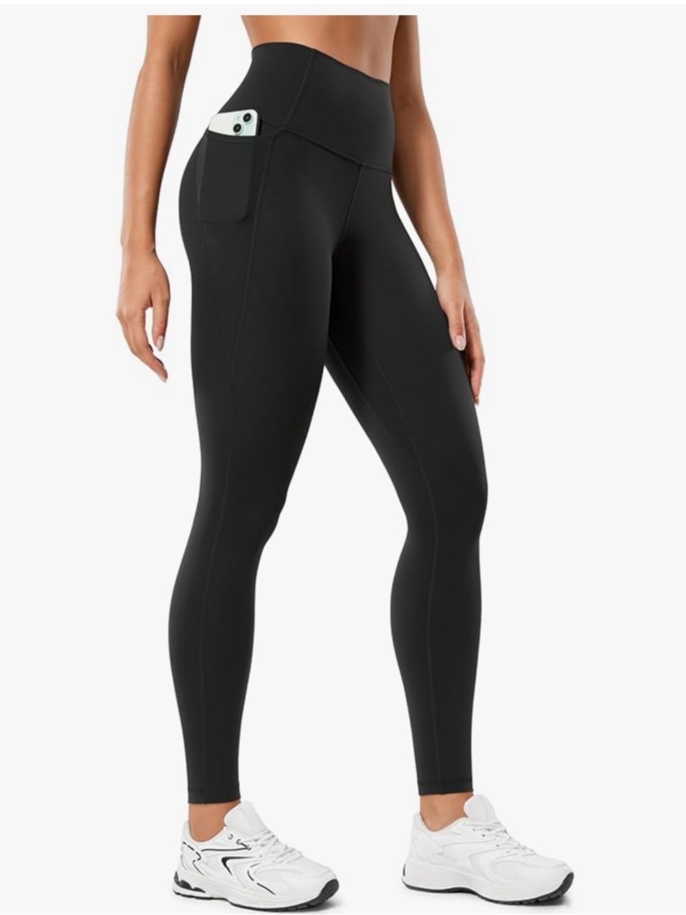 Pair of Black Women's Leggings - Stretch High-Waist Comfort